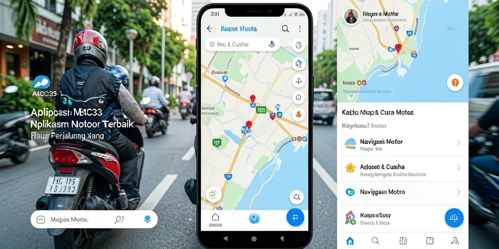 Antarmuka aplikasi ABC33 yang menampilkan opsi navigasi motor.