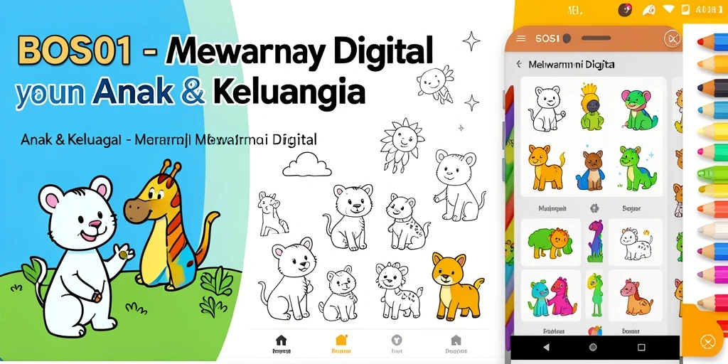 Tampilan antarmuka mewarnai yang intuitif dan penuh warna.