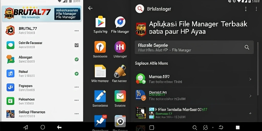Antarmuka utama BRUTAL77 untuk pengelolaan file yang efisien.