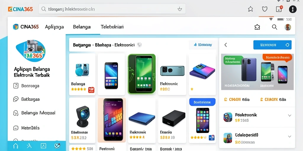 Antarmuka CINA365 menampilkan fitur pencarian elektronik yang mudah digunakan.