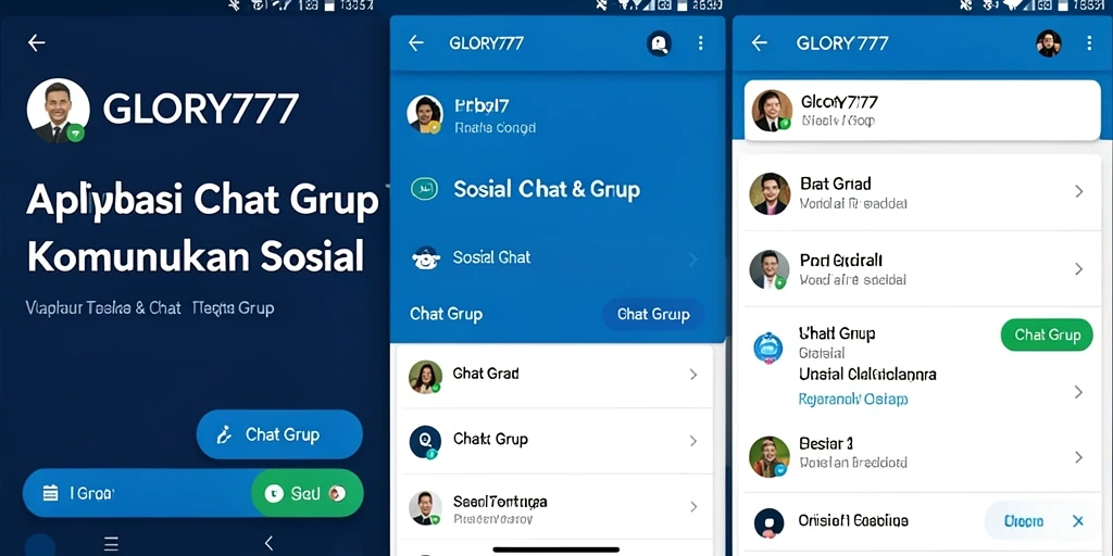 Antarmuka menarik GLORY777 untuk chat grup yang interaktif.