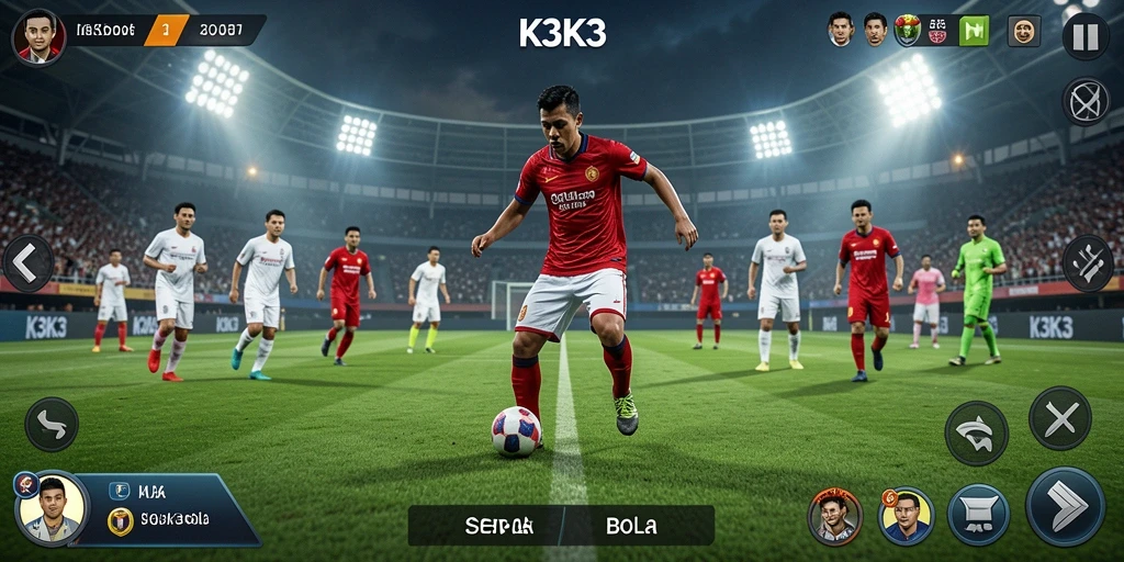 Tampilan screenshot K3K3 dengan aksi Sepak Bola yang memukau.