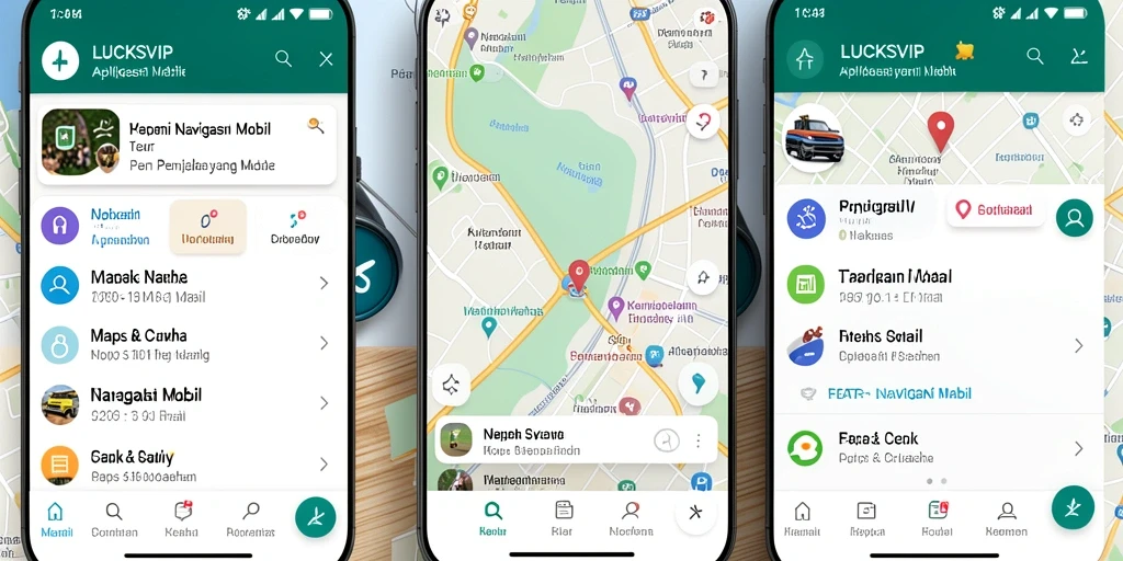 Tampilan antarmuka LUCKSVIP yang user-friendly untuk navigasi mobil.