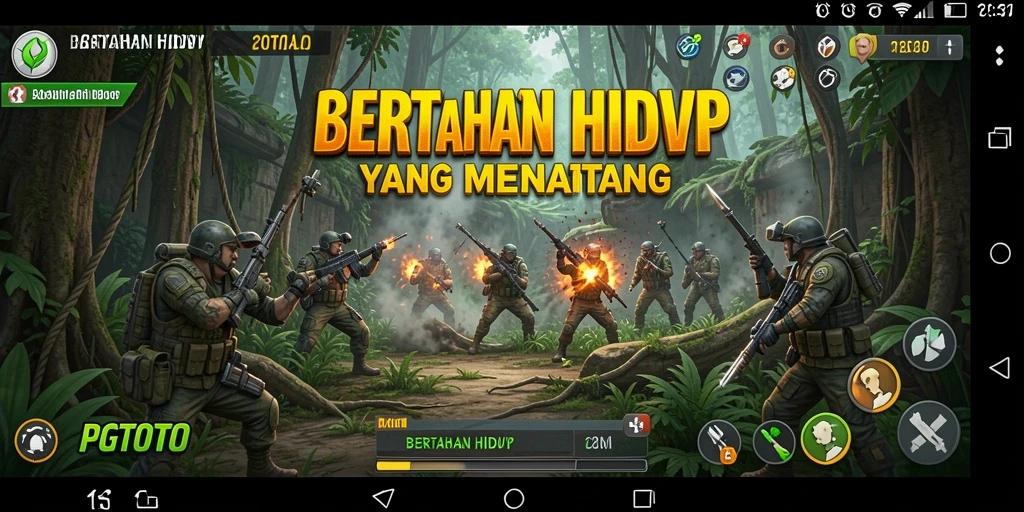 Tampilan antarmuka PGTOTO yang menampilkan gameplay bertahan hidup yang mendebarkan.