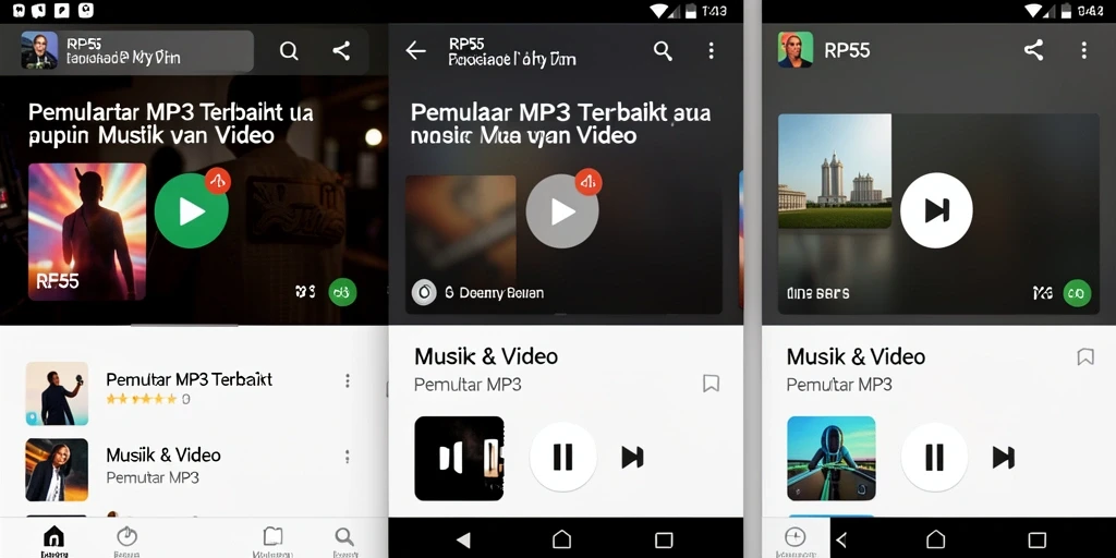 Antarmuka pengguna RP55 yang sederhana dan menarik untuk Pemutar MP3.